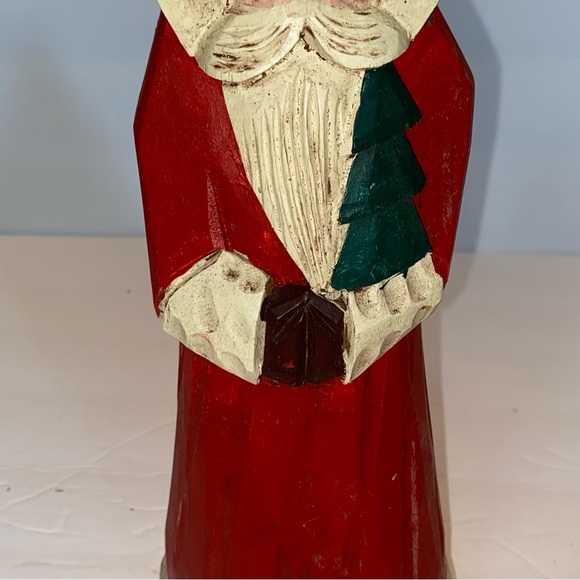 Midwest of Cannon Falls Santa with Christmas Tree Figure Folk Art 12" - Picture 3 of 7